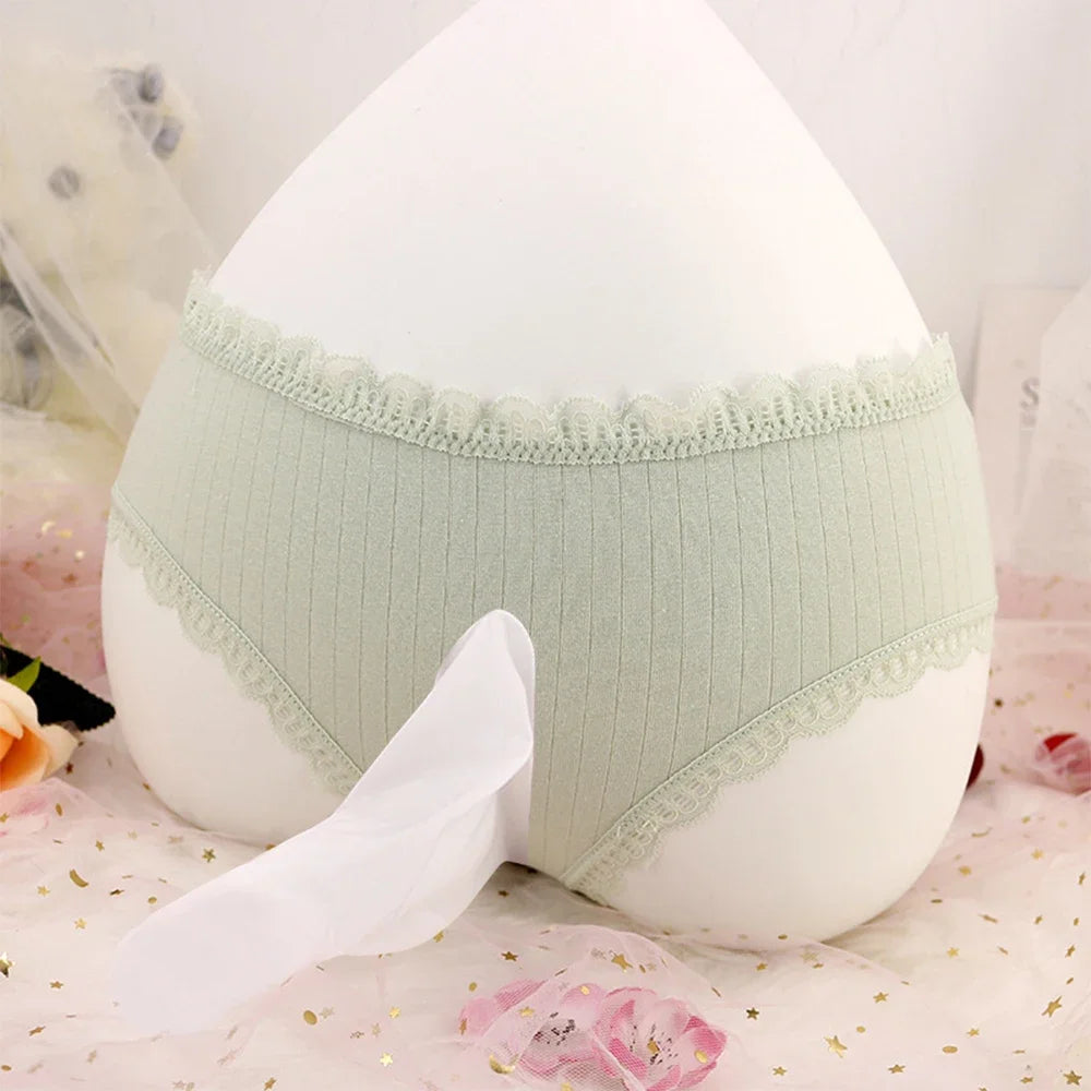 Sissy Penis Sheath Underwear Comfortbale Panties Pensi Pouch Underpants Gay Bow-knot Briefs Man Soft Lingerie Knickers