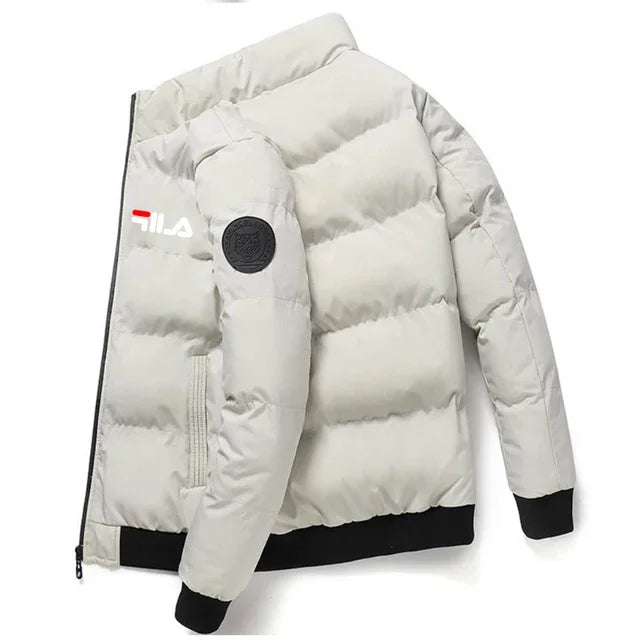New men's short cotton-padded jacket for autumn and winter 2025, outdoor fashionable stand-up collar jogging men's clothing