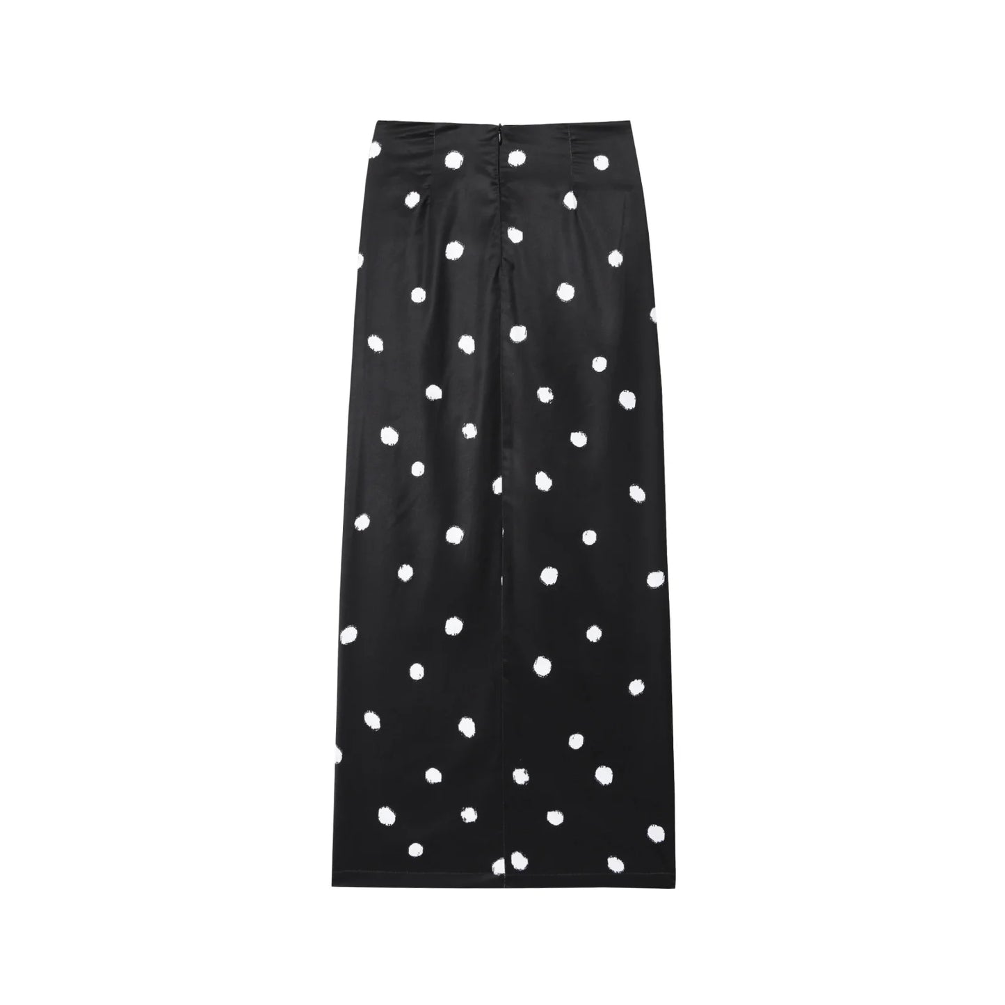 TFAFXY 2025 Polka Dot Skirt Women Wrap Ruched Midi Skirt Woman New Fashion Elegant Long Skirts For Women Party Skirts