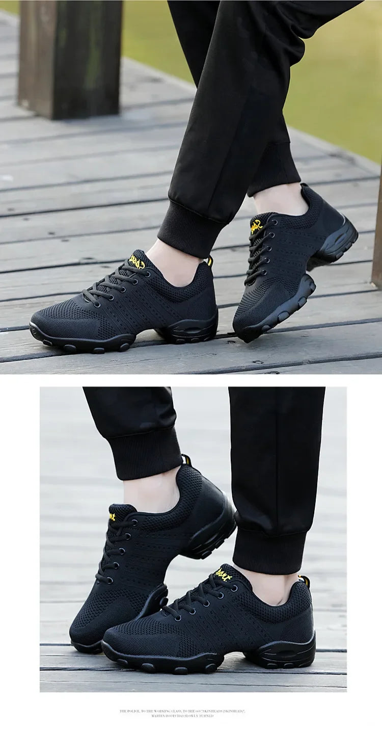 Men's Mesh Dance Shoes Male Soft Sole Yoga Shoes Man 2024 New Sports Sneakers Breathable Weaved Sports Shoes Jazz Modern Dance