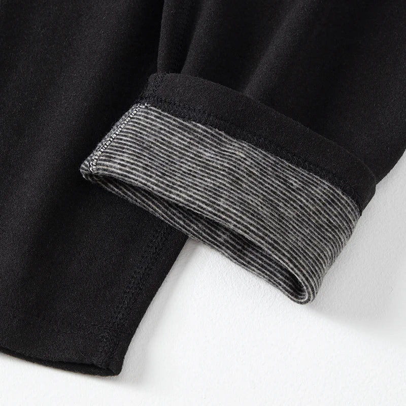 2-piece Autumn And Winter Men's Plus Size 1xl-6XL Thermal Underwear Set For Obese Men Black Plus Fat Long Sleeved Top And Pants