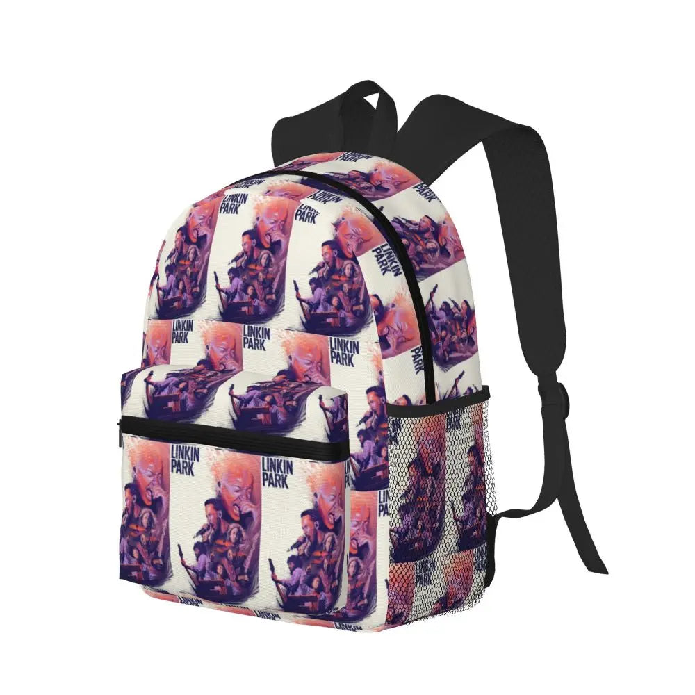 L-Linkin-S P-Park-S Band Student Backpack School Bag Hiking Travel Daypack for Boys Girls Fashion Bookbag Shoulder Bags