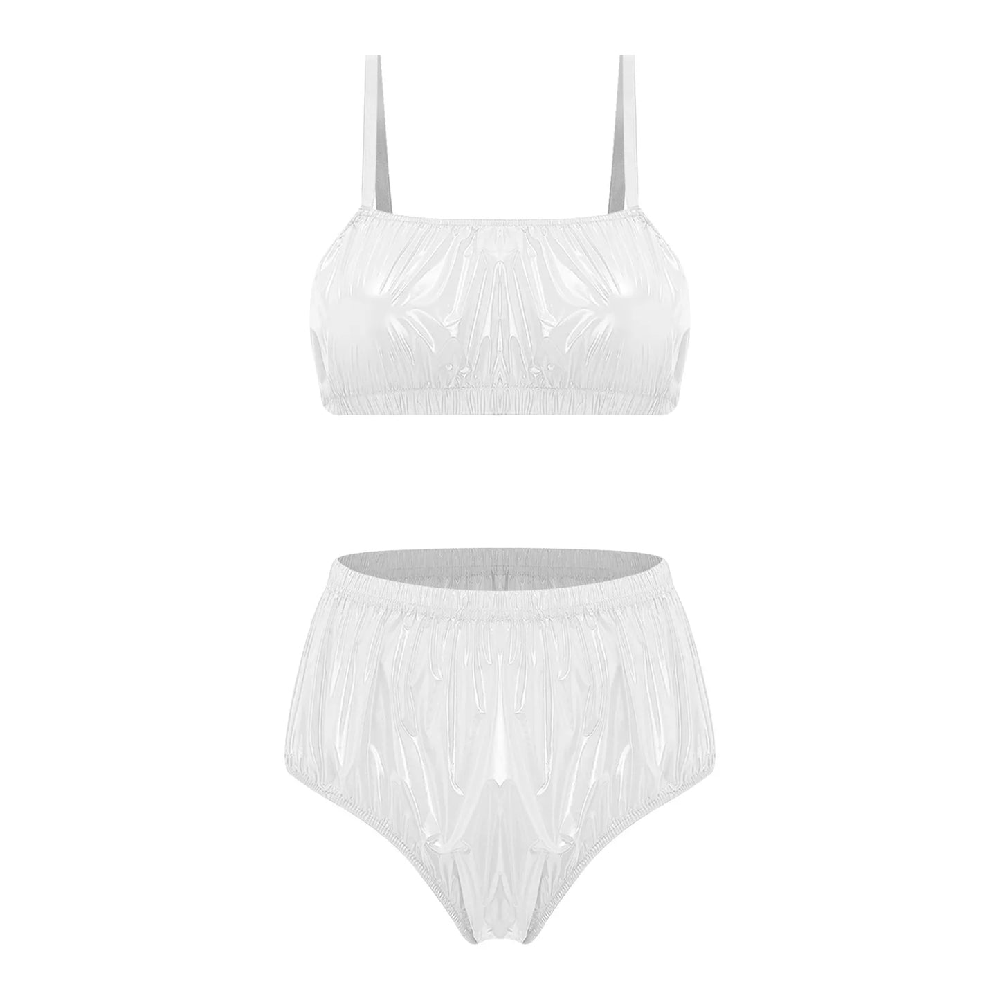Women's Swimsuit Beach Bathing Suit Two Pieces Swimwear No-pad No-wire Bra Top And Elastic Band Swim Bottom Beachwear Clubwear