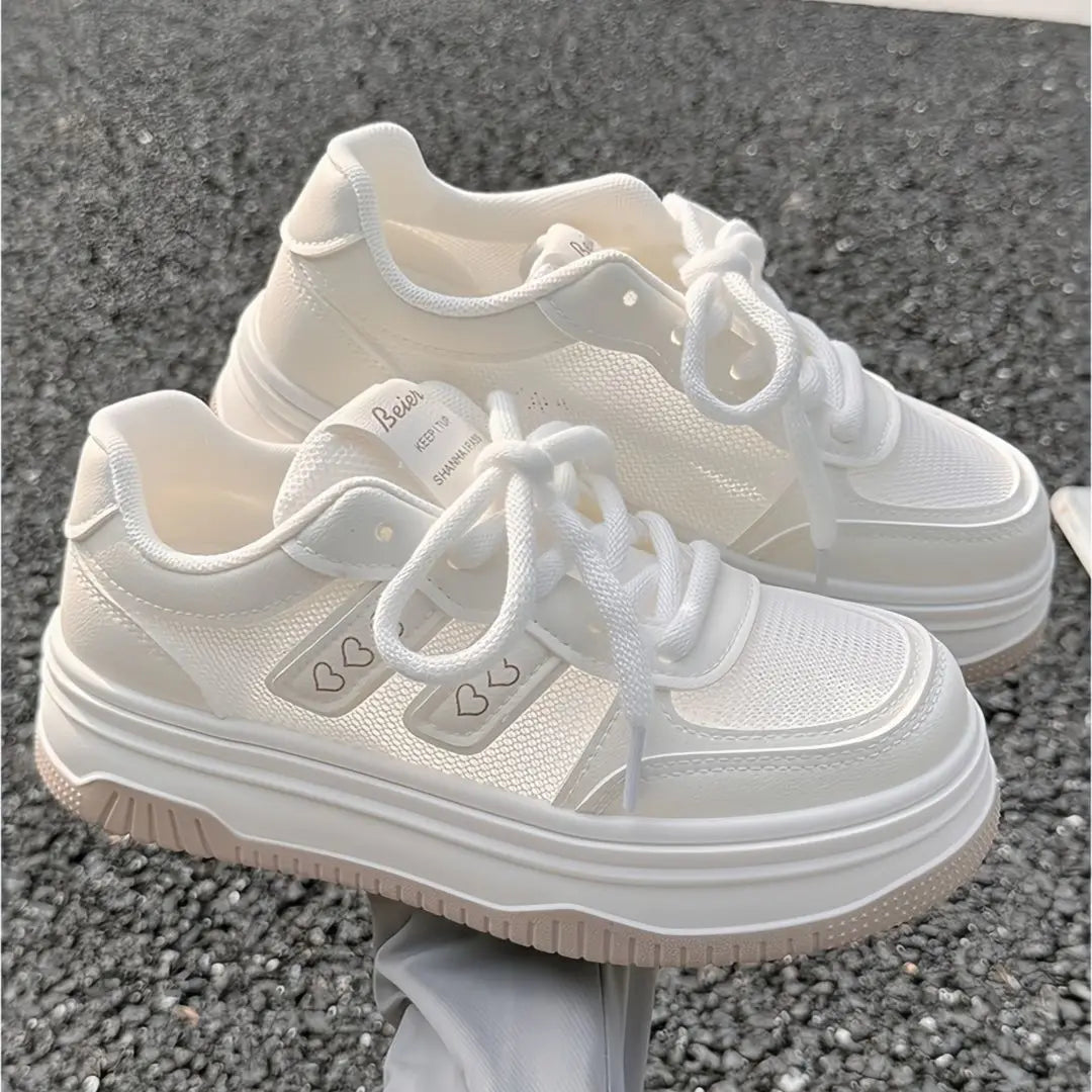 2025 New Summer Women's Fashion Sneakers Small White Casual Breathable Mesh Rubber Surface Vulcanized Shoes Zapatos De Mujer