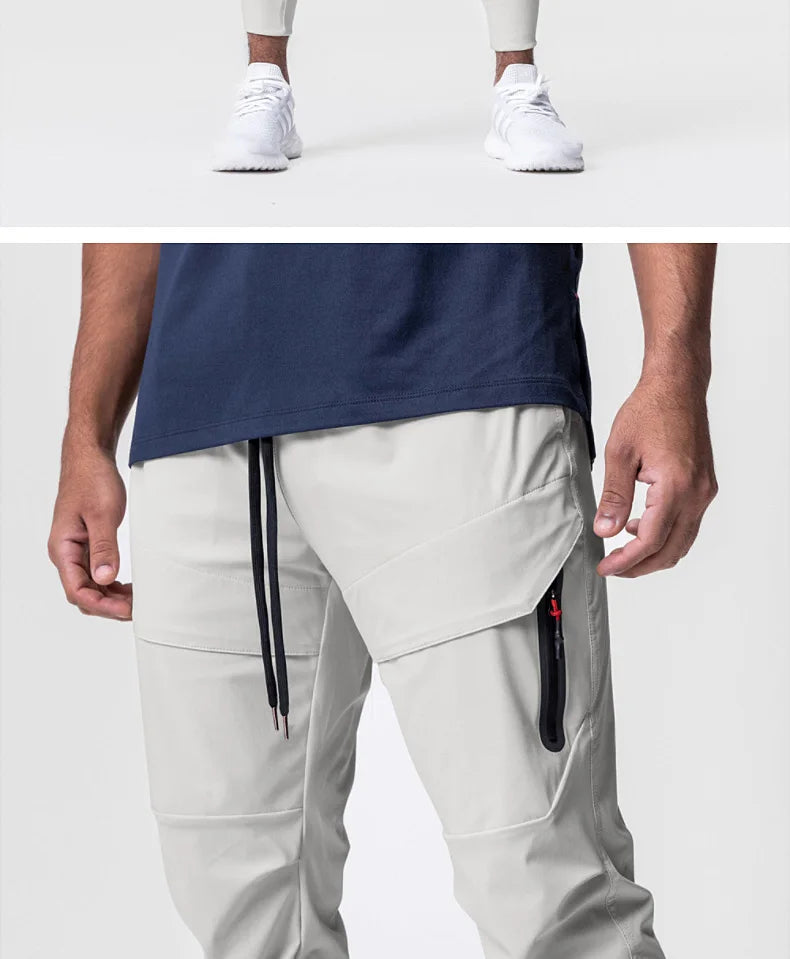 Mens Summer Quick Dry Streetwear Trousers Man Running Joggers Pants Sweatpants Bodybuilding Sports Compression Trackpants