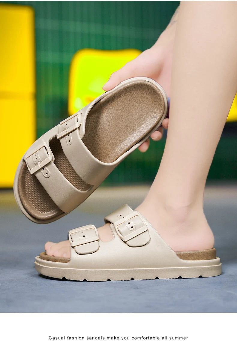 Men's Slippers Indoor Outdoor Sandals Beach Comfortable Soft Thick Slides Design Men Casual Shoes Flip-flops Mens Home Slippers