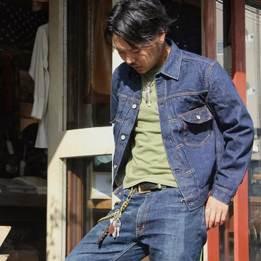 FREEWHEELERS 1951s Vintage Textured 507XX 14oz Indigo Denim Jacket