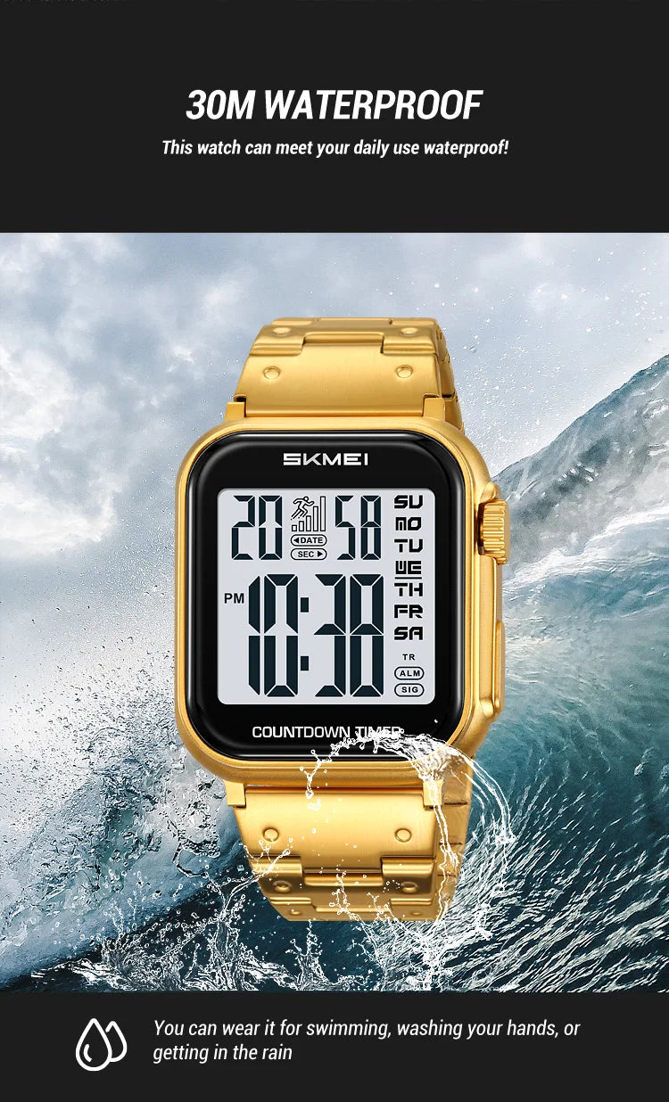 SKMEI 2447 Brand Fashion Men's Electronic Watch Calendar Alarm Clock Luminous Countdown Digital Watches for Man reloj hombre