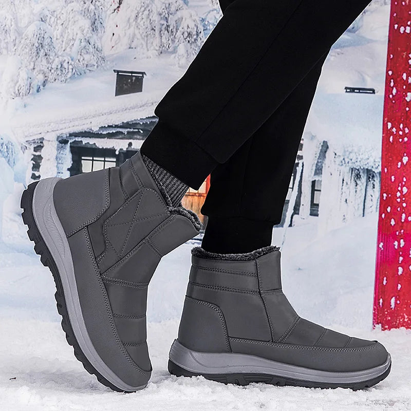 New Winter Men's Boots Snow Boots Thicken Warm Plush Waterproof Non-slip Outdoor Casual Ankle Boots Size 36-46 Men Cotton Shoes