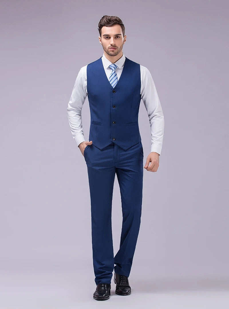 M-6XL Luxurious Fashion High-end Solid Color Men's Official Business Casual Suit Vest Groom Wedding Dress Party Male Waist Coat
