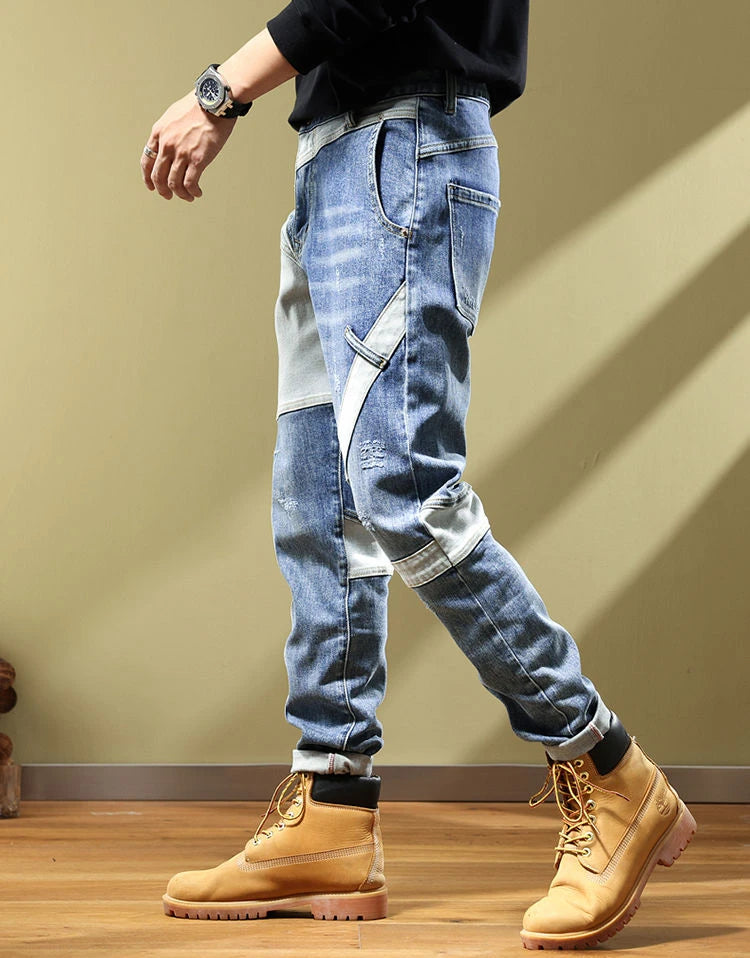 Jeans for Men Tapered Harem Mens Cowboy Pants Stylish Trousers Slim Fit Boot Cut Luxury Casual Loose Stretch Harajuku Elastic Xs