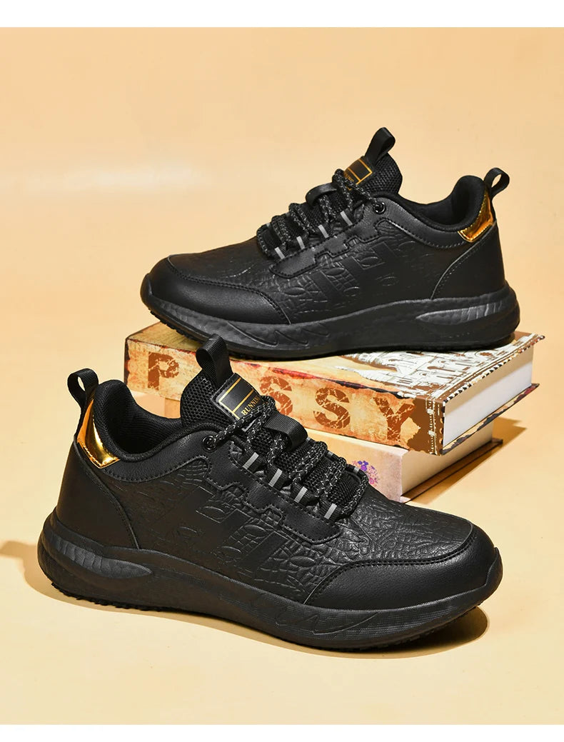 Chef shoes four seasons soft sole non-slip waterproof oil-proof kitchen work shoes men's plus size fashion casual light sneakers