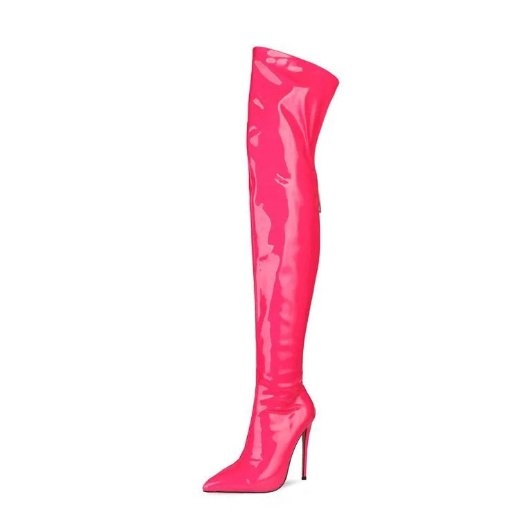 11CM Elastic Thigh Boots Sexy Stiletto High Heels Women Over-the-Knee Boots Pointed Toe Strippers Ladies Shoes Pole Dancing Boot