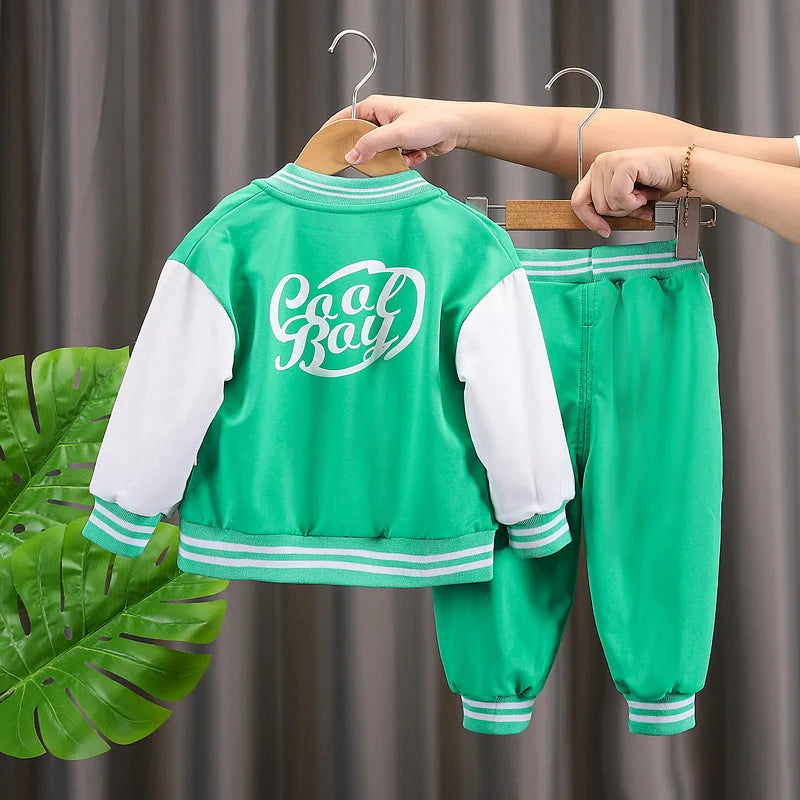 Fashion Autumn Children Suits Baby Boys Girls Clothes stamp Cotton T-Shirt Pants 2Pcs/sets Spring Toddler Clothing Sport Suits