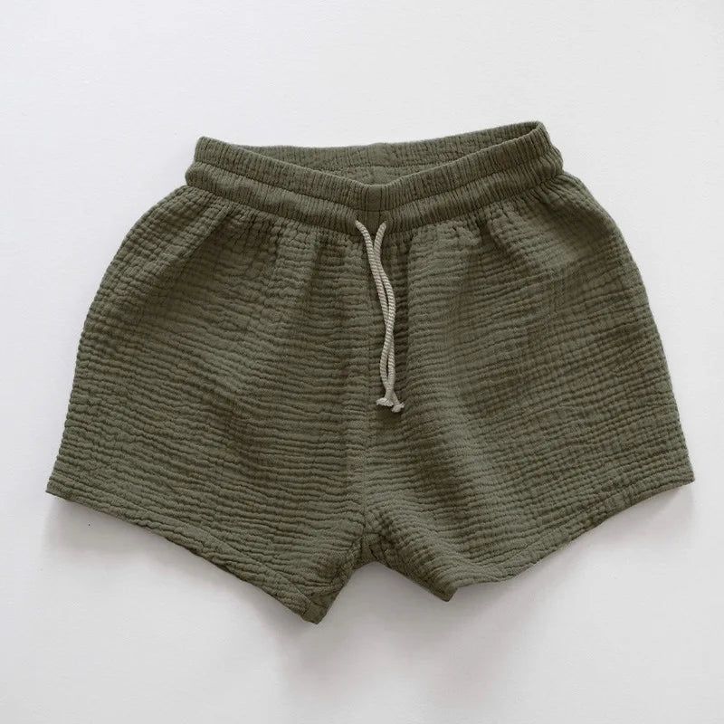 Fashion Children Girls Muslin Shirt and Shorts Set Casual Loose Shorts Sets for Kids Summer