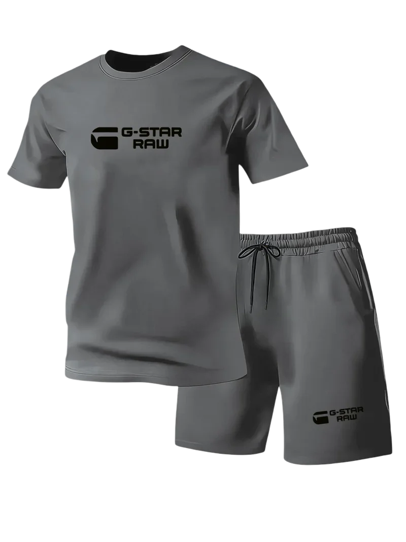 New Men's Sportswear Short Sleeved T-shirt and Sports Shorts Summer Casual Jogging Pants Set Men's Two-piece Set