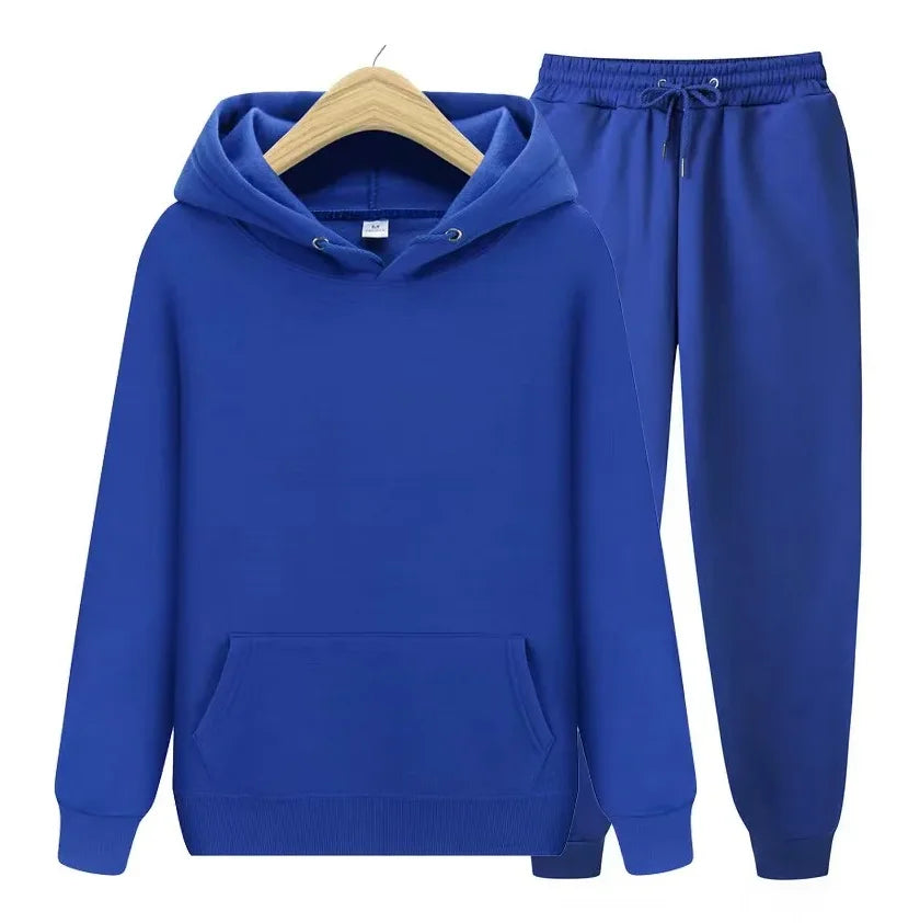 2026 men's autumn and winter casual two-piece hooded sweatshirt and pocket pants regular fit outdoor sports set BAZAARHUBO