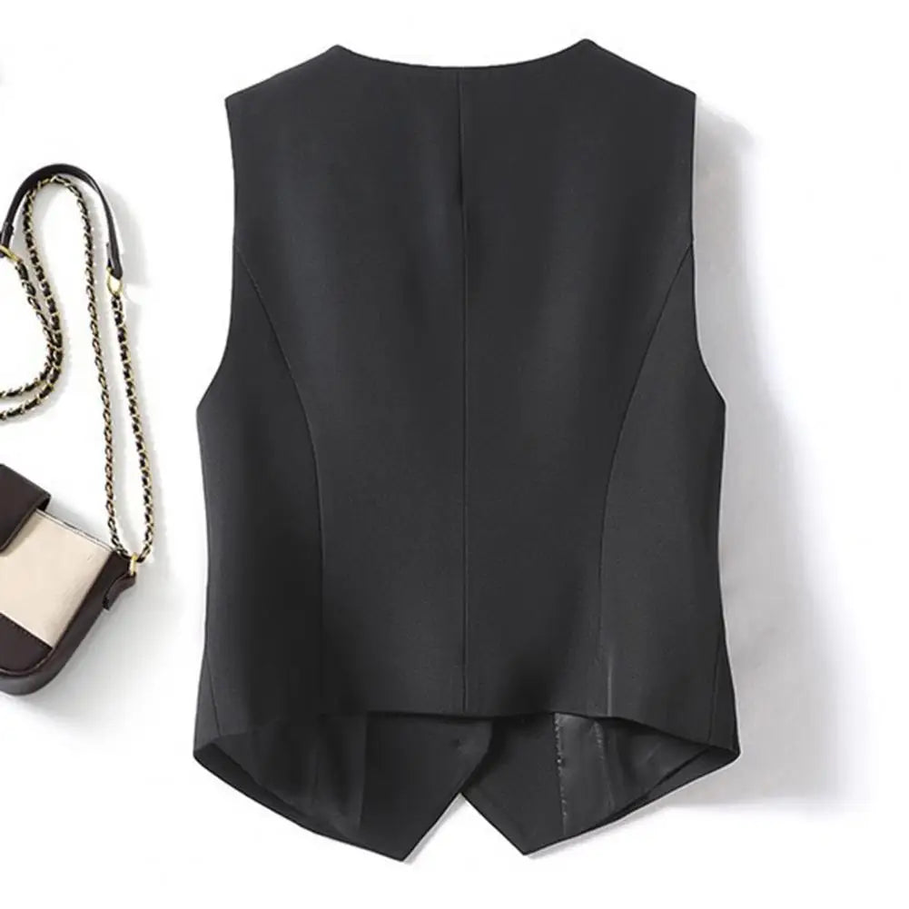 Women Fashion Vest Solid Single Breasted Waistcoats Vest Vintage Jackets Female Chic Lady Tank Tops Sleeveless Vests For Women