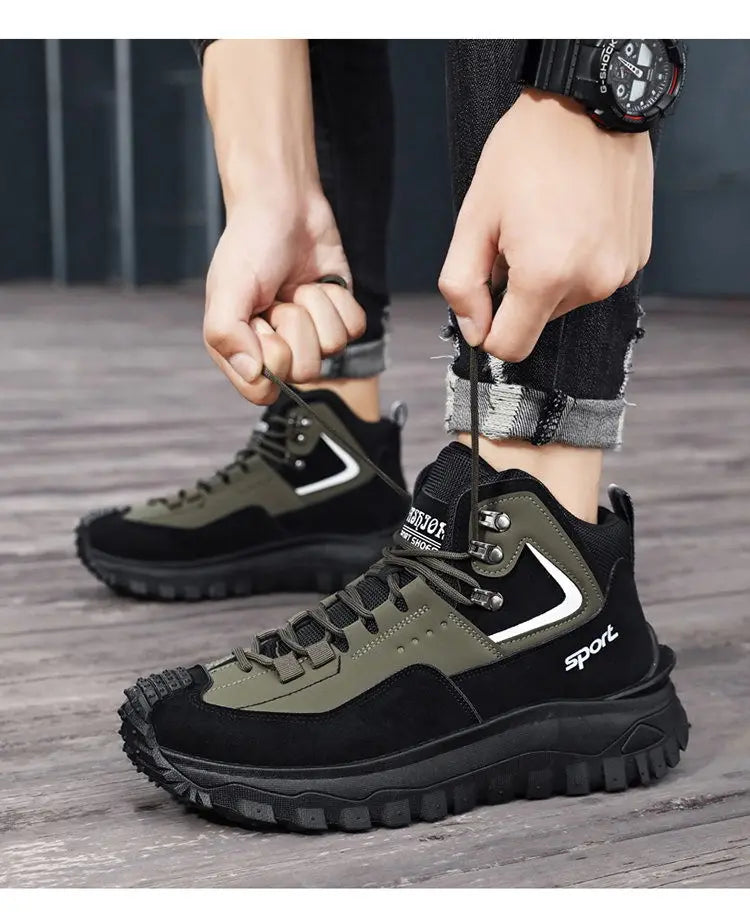 Men's Large Size Versatile Mountain Climbing Anti-slip Wear-resistant Outdoor Casual Trendy Spring Lightweight Dad Shoes