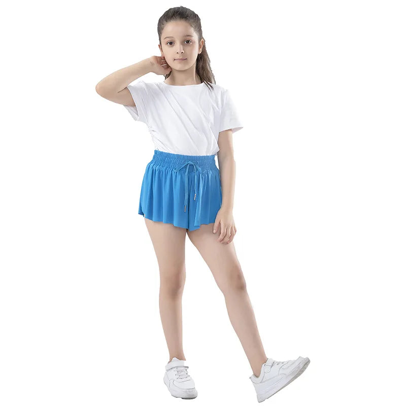 Women Shorts Children High Waist Skirts Breathable Shorts Child Summer Security Shortpants Sportswear Pocket Skirts for Girls