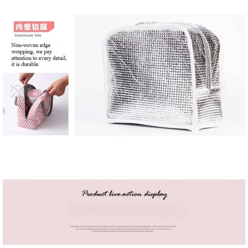 Portable Lunch Bags Thermal Insulation Lunch Box Storage Bag Children's School Lunch Box Bag Picnic Storage Large Capacity