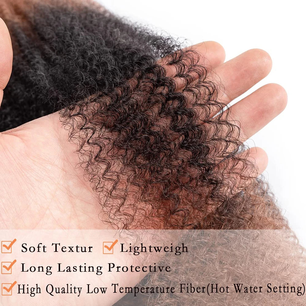Pre-Separated Springy Afro Twist Hair 24 Inch 3 Tones Soft Locs Marley Twist Synthetic Braiding Hair Extension For Black Women