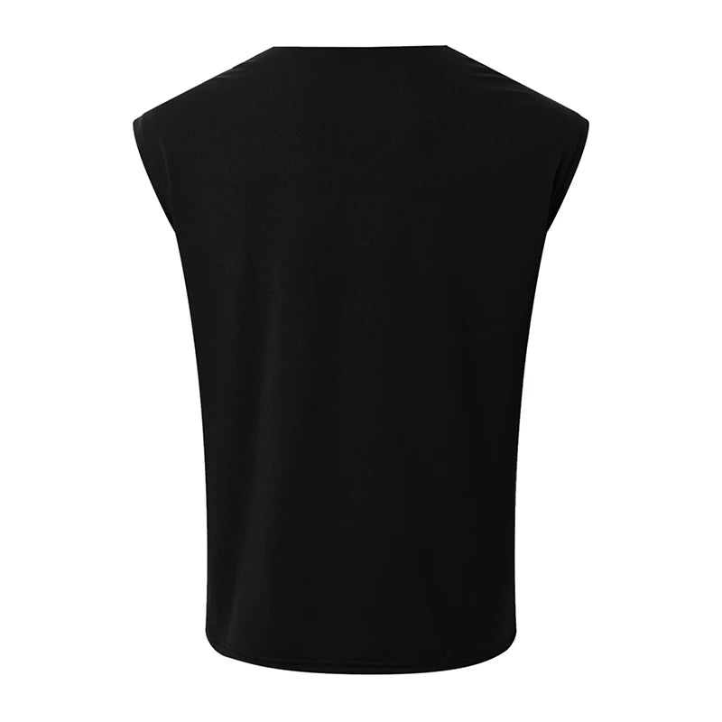 New Summer Men's Skinny Gym Tank Tops Leisure Popular Sleeveless Sportwear Fashion Loose Solid Color Bodybuilding Vest S-2XL