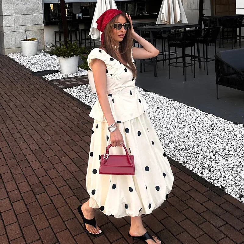 Vintage Polka Dot Backless Tank Tops Sexy Summer Street Chic Slim Deep V Neck Vest Casual Ruffles Sleeveless Tops Woman 2026 BAZAARHUBO