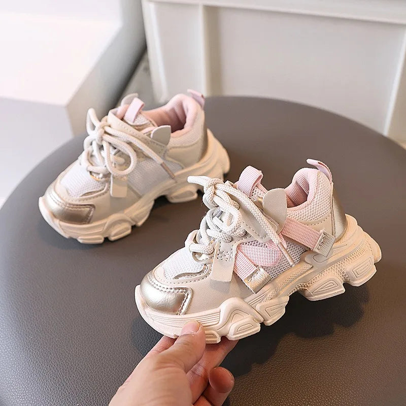 Kids Casual Sports Sneakers Soft Non-slip Sole Comfortable Walking Shoes for Boys Girls Autumn Colorful Style