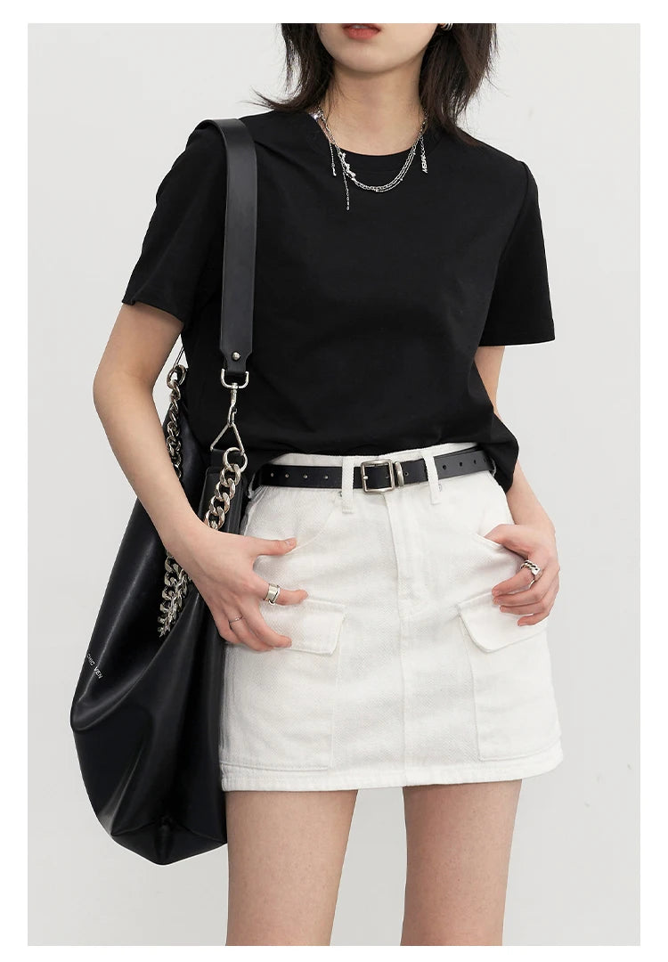 CHIC VEN Women's Tees Basic O Neck Short Sleeve Pullover T-shirt for Woman Solid Female Top Casual Ladies Tshirt Summer 2024