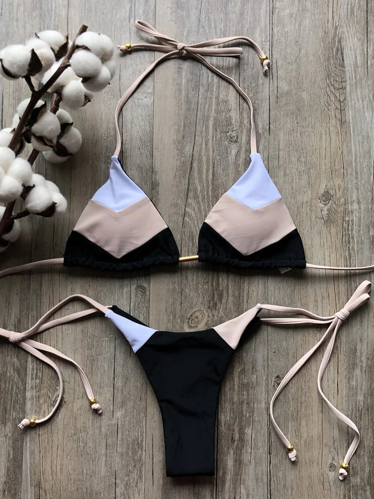 2023 Sexy Bikini Multicolor Swimsuit Women Swimwear Push Up Ribbed Bikini Set Brazilian Bathing Suit Beach Wear Bather Biquini