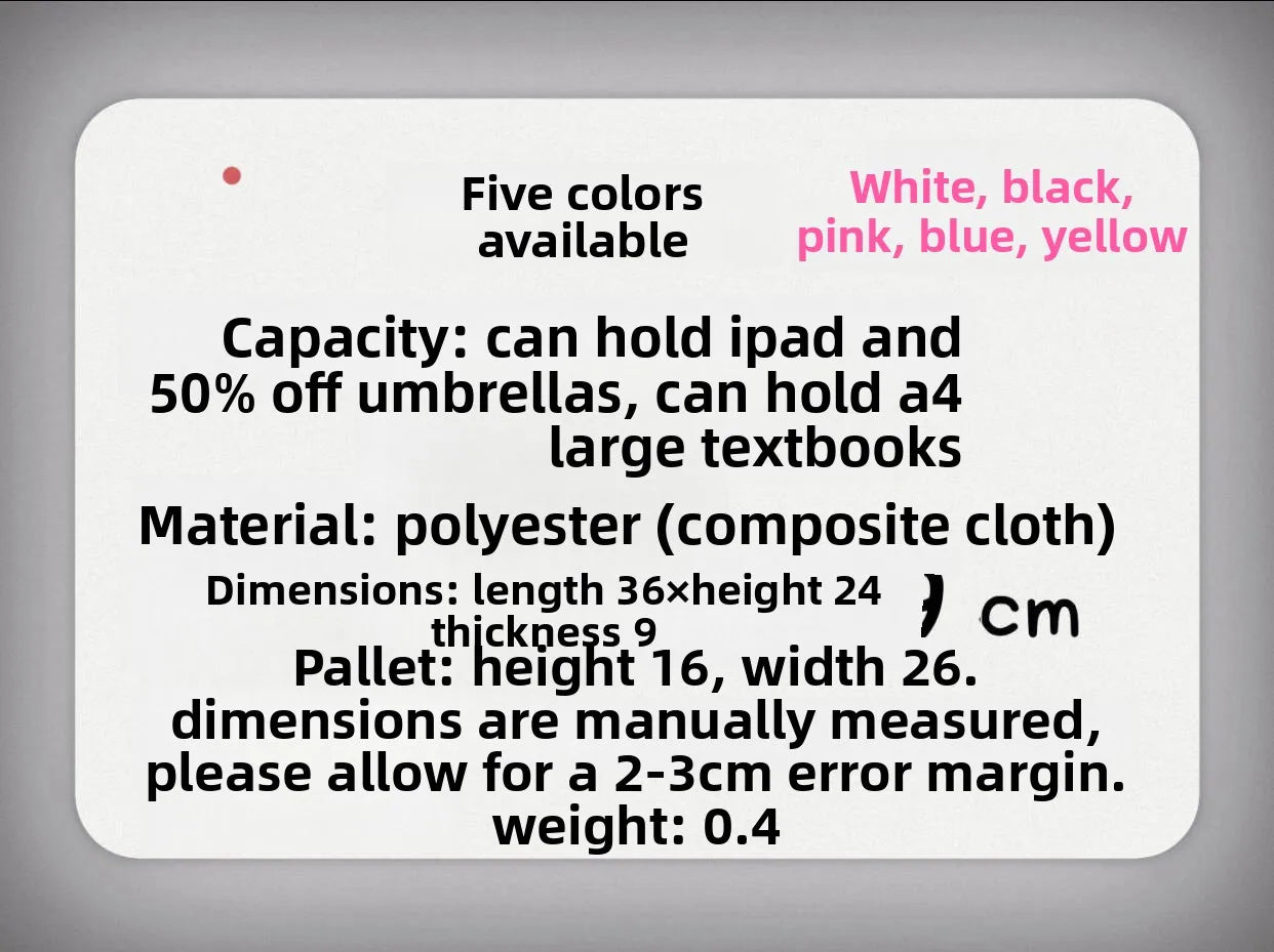 Trendy Transparent Simple Crossbody Bag for Girls Large Capacity School Shoulder Bag Comfortable and Versatile Texture Ita Bag
