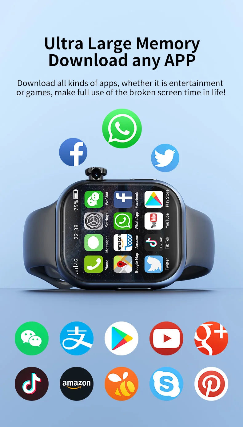 VP19 S10 Smartwatch Men Women Smart Watches With 2.29inch Amoled Screen Rotating Camera GPS WIFI 4G/5G SIM Card Slot Compass NFC