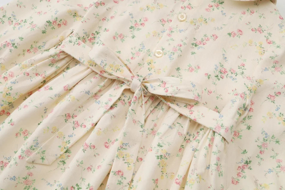 AS SS26 meadow collection pale yellow floral shabbos girls smocking dress pinstripe boys familly match clothes