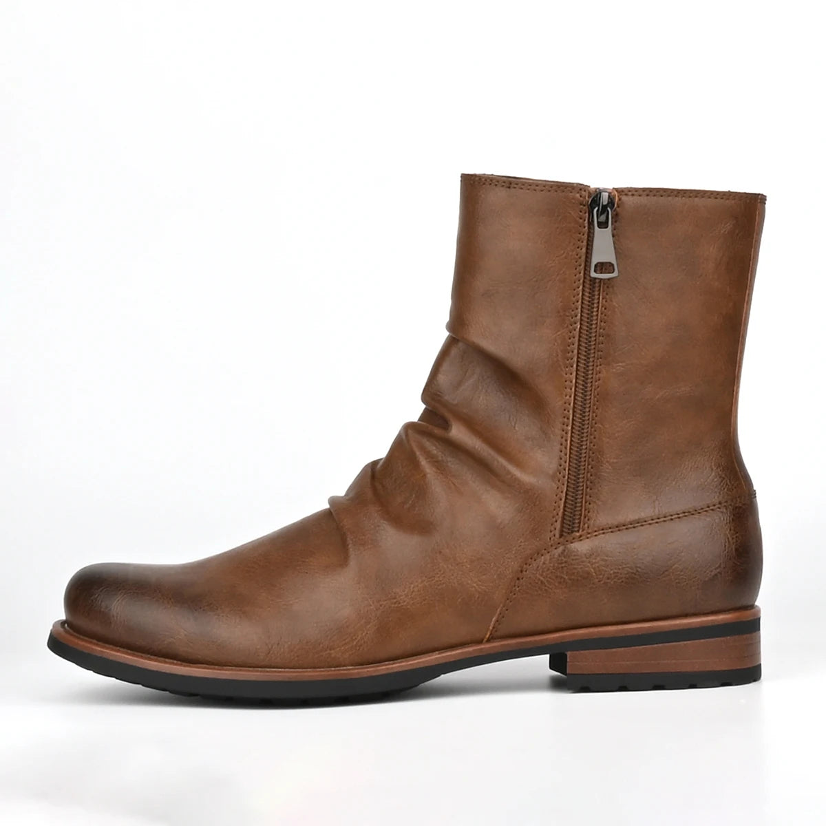 Men's British Style Low-Heeled Retro Boots for Everyday Casual Wear