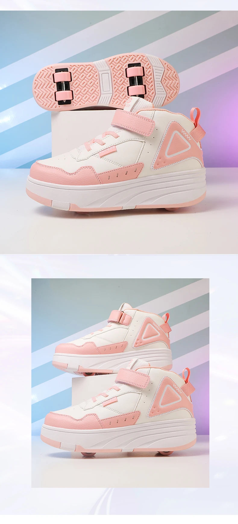 Boys and Girls Roller Skate Shoes Fashion Casual Sports Children 4-Wheels Sneakers for Kids  Gift Nice Footwear