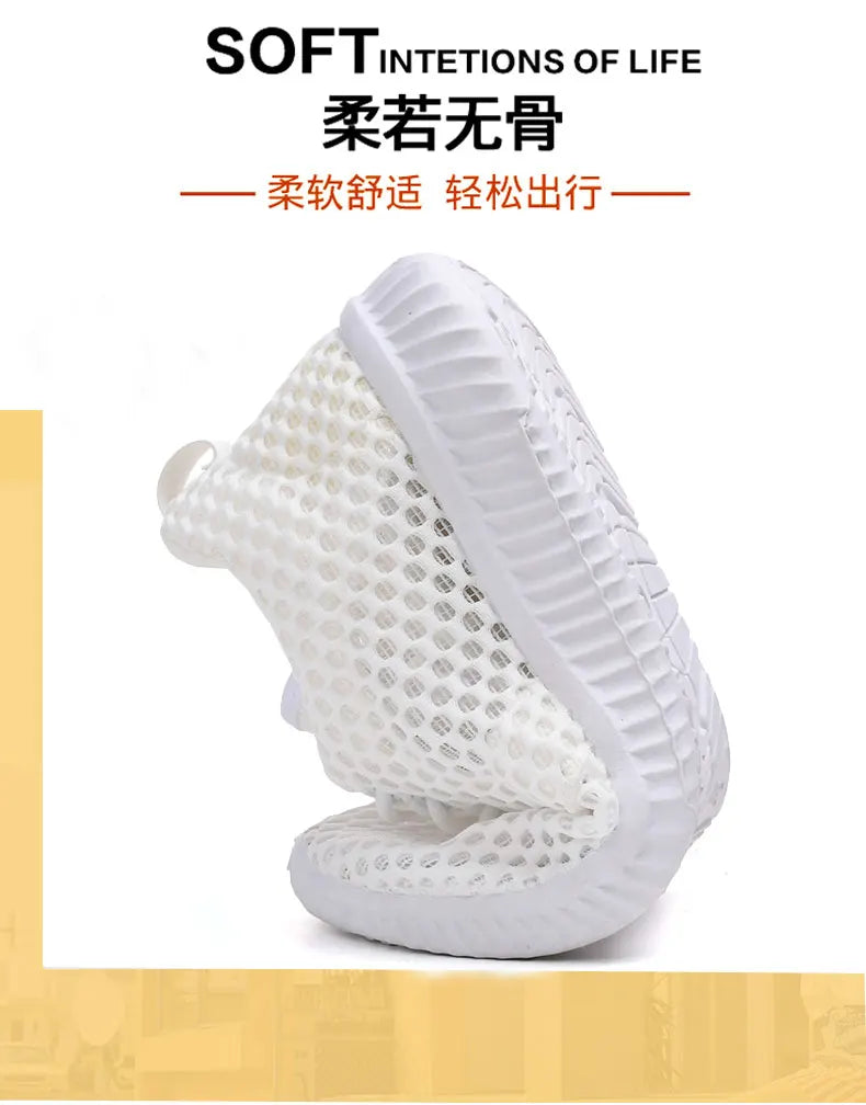 women's summer mesh shoes women's breathable mesh surface casual sports comfort mother's shoes anti slip soft sole  white shoe
