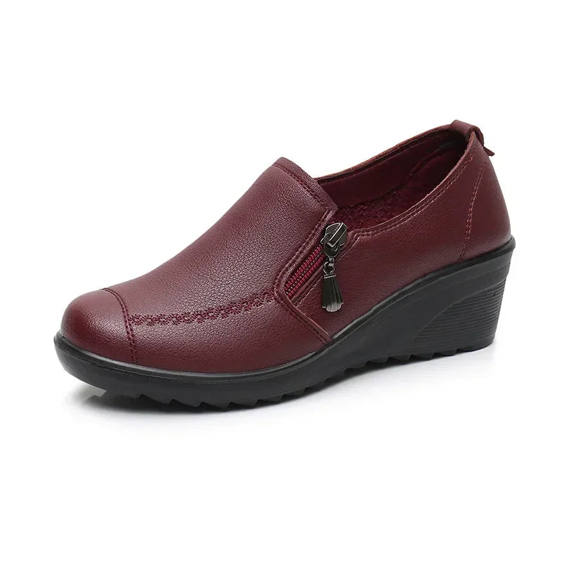 2025 New Women's Shoes Fashion Womens High Heels Shallow Wedges Moms Shoes Summer Breathable Casual Shoes Zapatos Para Mujeres
