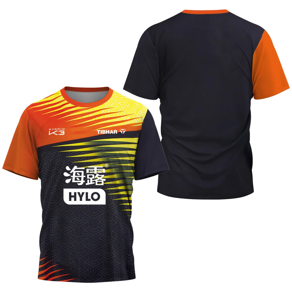2024 Singapore Felix Lebrun League Clothing Men's Table Tennis T-Shirt Quick Drying Breathable Short Sleeve Men's Tennis T-Shirt