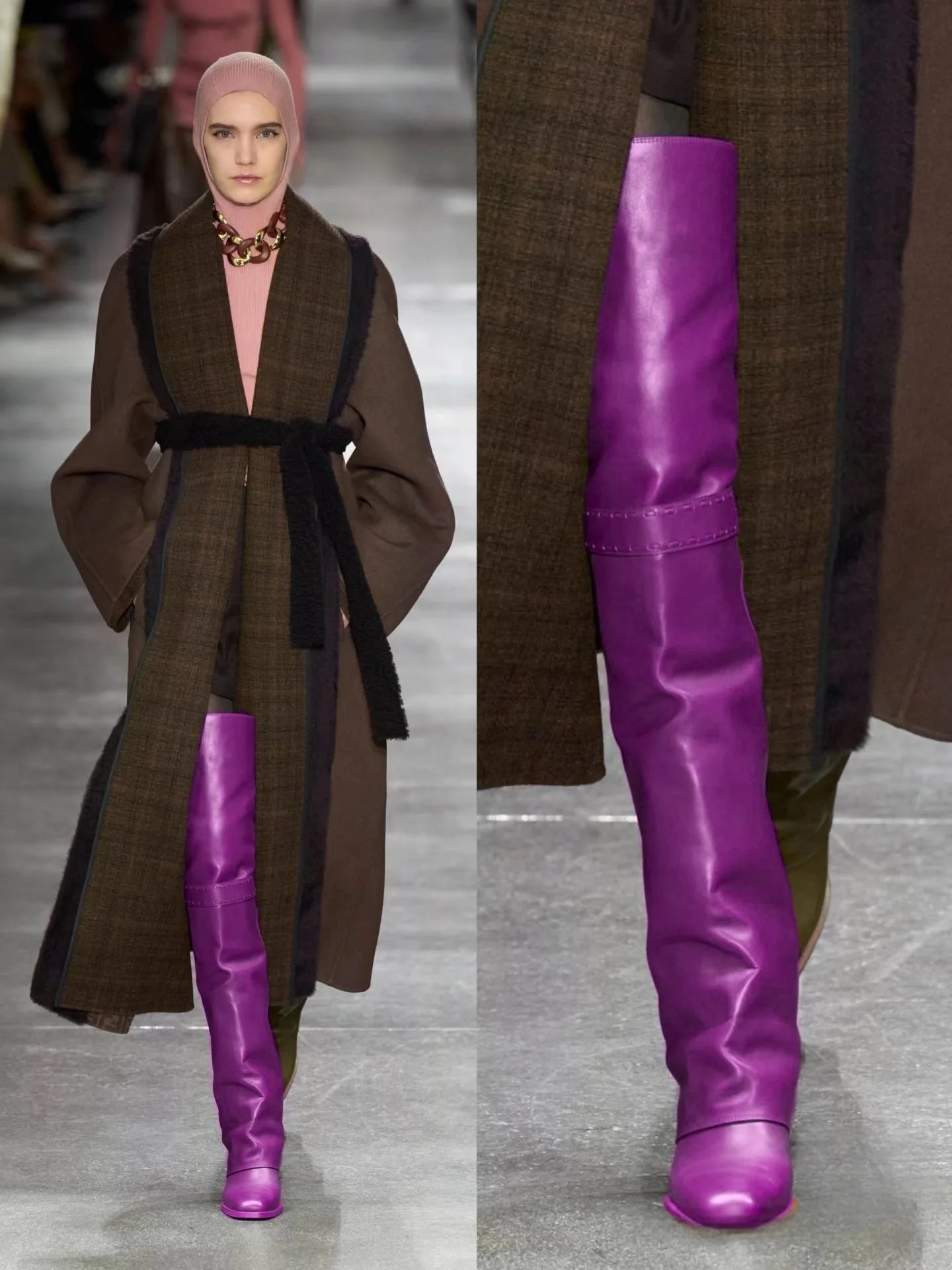 Elegant Temperament of European and American Women, Thick High Heels, Skirt Hem, Knee High Boots, Oversized Retro Knight Boots