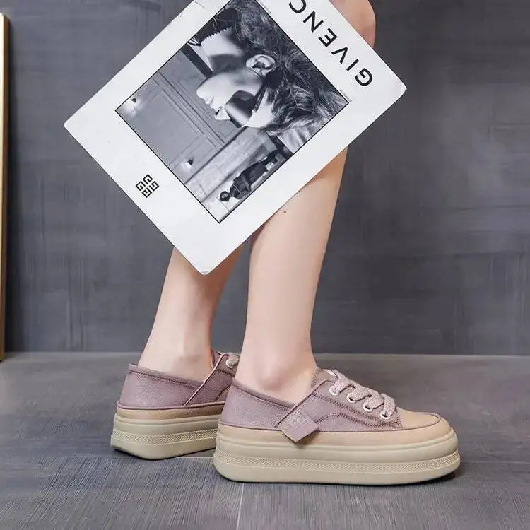 2025 New Women's Shoes Platform Sneakers Walking Fashion Lace-up High Quality Comfortable Women Running Shoe