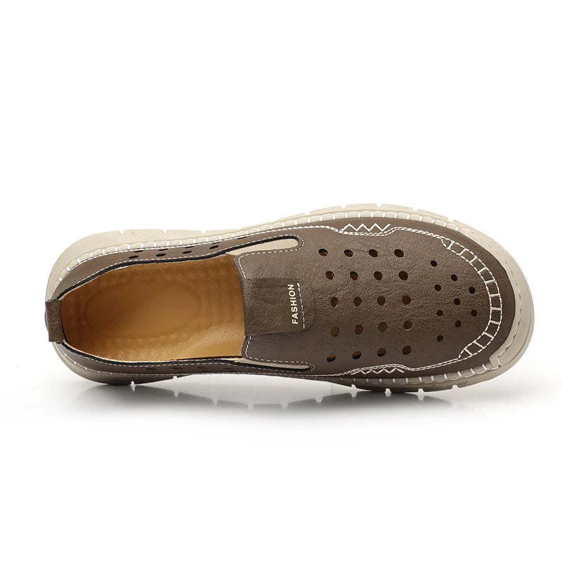 Men's Loafers High-quality Handmade Soles Breathable Lightweight Park Walking Shoes Commuting Men's Driving Leather Shoes