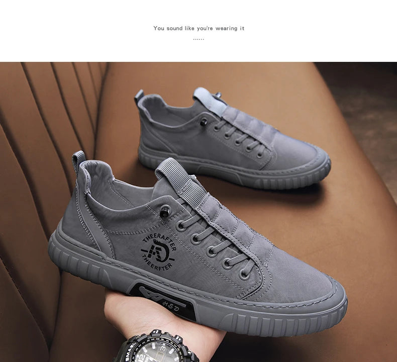 Trend Canvas Men's Shoes Breathable Green Casual Shoes for Men Comfor All-match Sneakers Ice Silk Cloth Men Walking Tennis Shoes