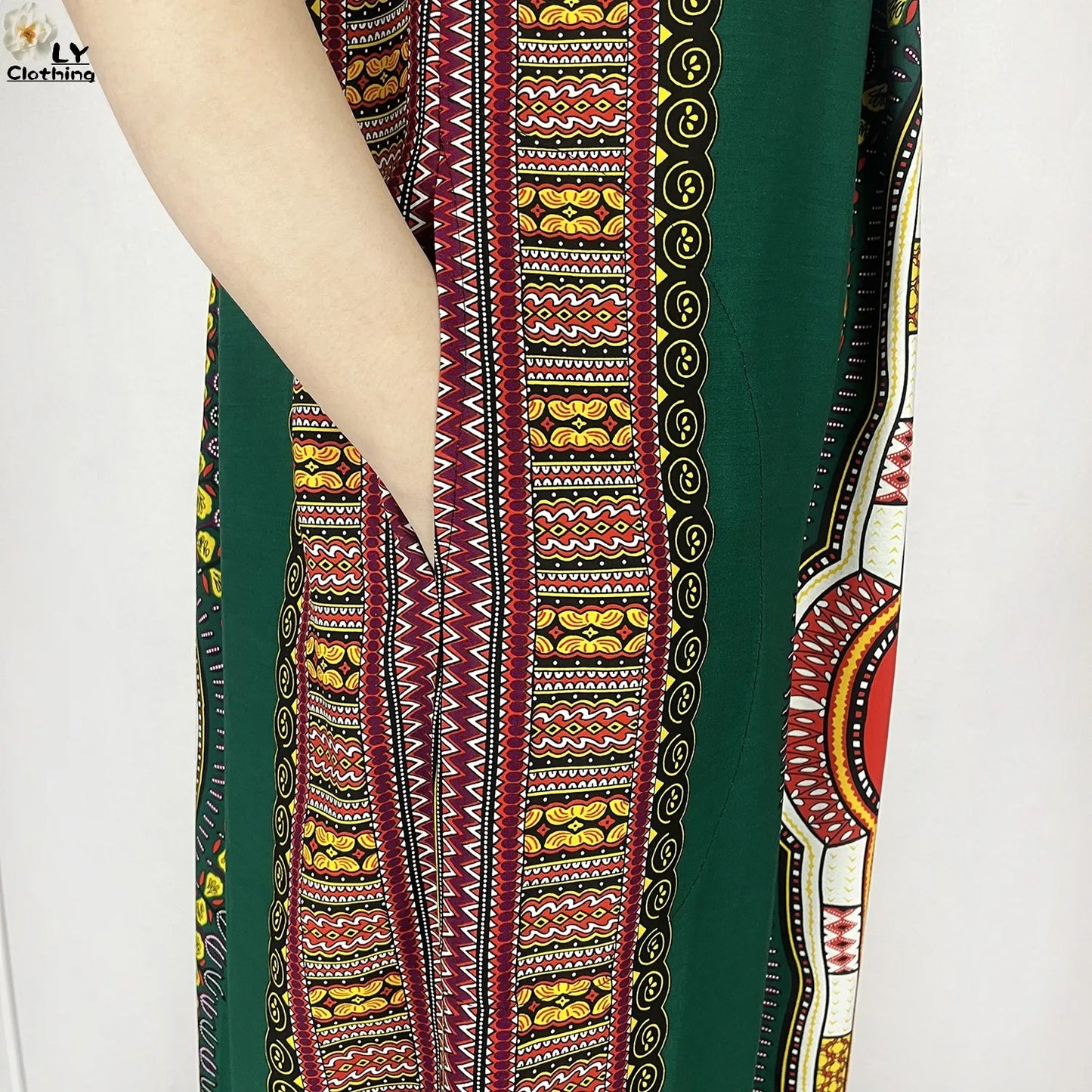 New Style African Abaya Summer Fashion Short Sleeve For Women Dress Cotton Boat Neck Loose Caftan Dubai Islam Femme Elegant Robe