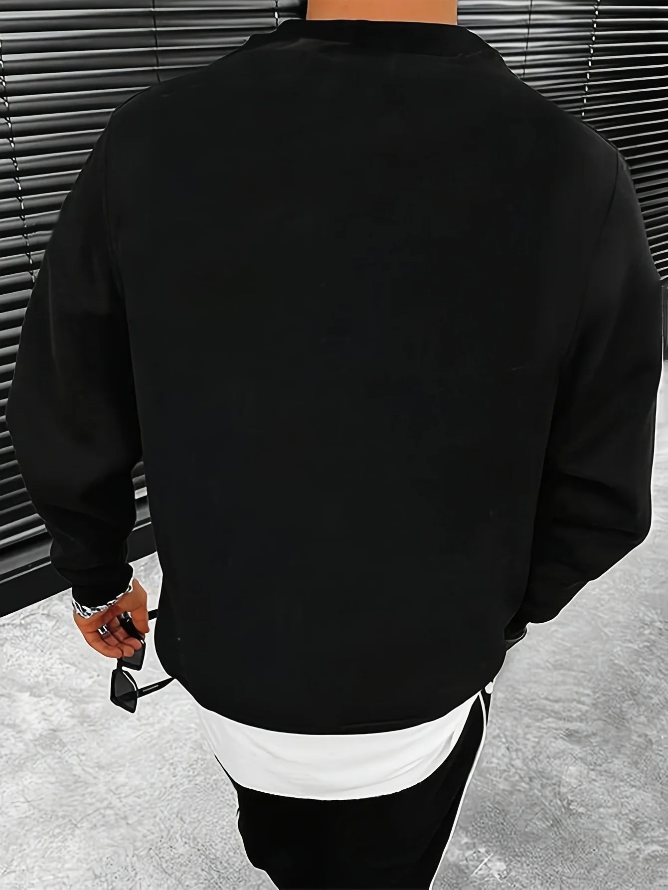 Men's autumn and winter fashionable casual loose Brooklyn letter pattern printed long sleeved round neck sweatshirt BAZAARHUBO