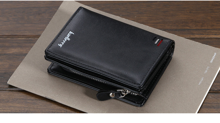 Fashion Men Wallets Zipper Card Holder High Quality Male Purse PU Leather Coin Holder Wallet