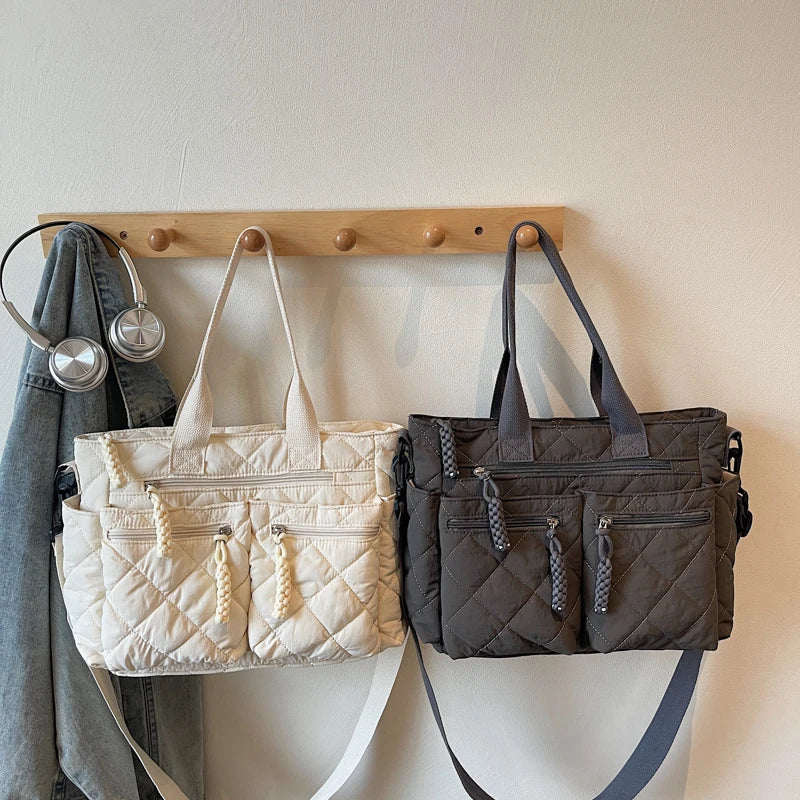 Large capacity Tote Bags for Women Shoulder Side Bag Fashion Space cotton Shopping Bags Multi-pocket Messenger Bag Lady Handbags