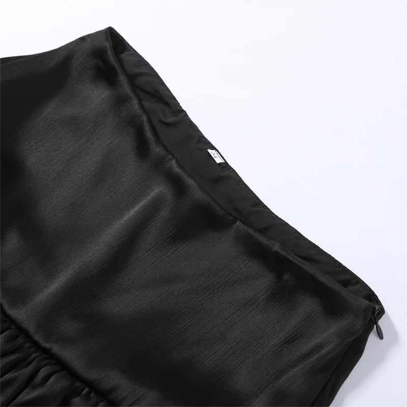 Elegant Stand Collar Women's Cape Skirts Suit Pocket Crop Tops Pleated Mini Skirt Lady Set 2026 Summer Autumn Female Outfits