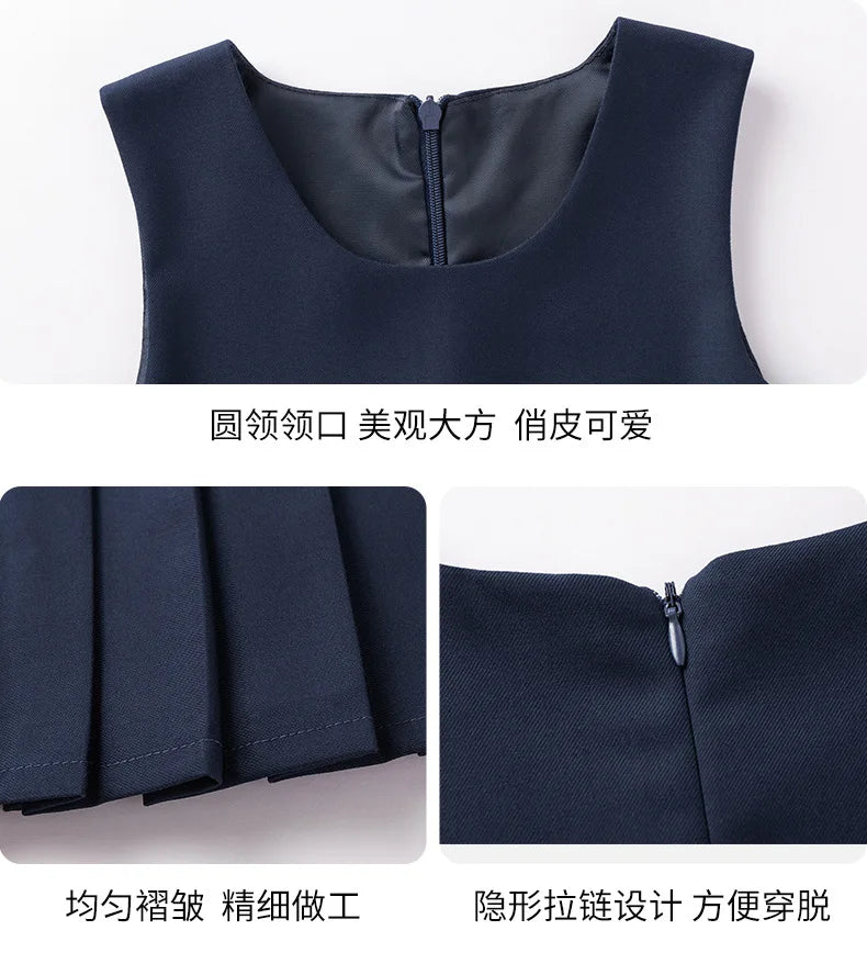 Boys Shirt Shorts Girls Pleated Preppy Dress Outfits Kids Japan Korean Clothes Set Child Students Summer British School Uniforms