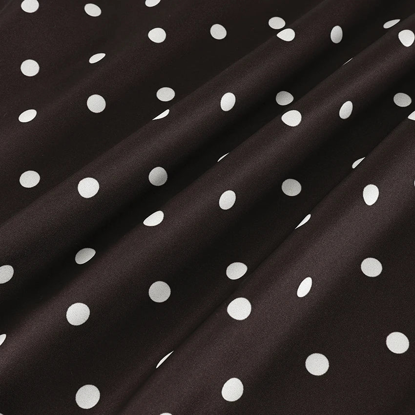 Linad Street Chic Polka Dot Lace Skirts Spriing Vintage Satin Mini Skirt 2026 Fashion High Waist A Line Short Skirts For Woman
